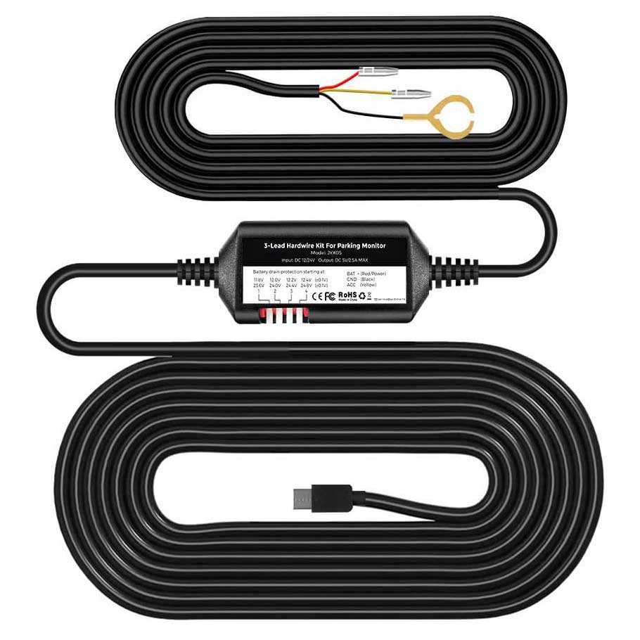Nanocam NH03 hardwire kit USB-C 3 hilos