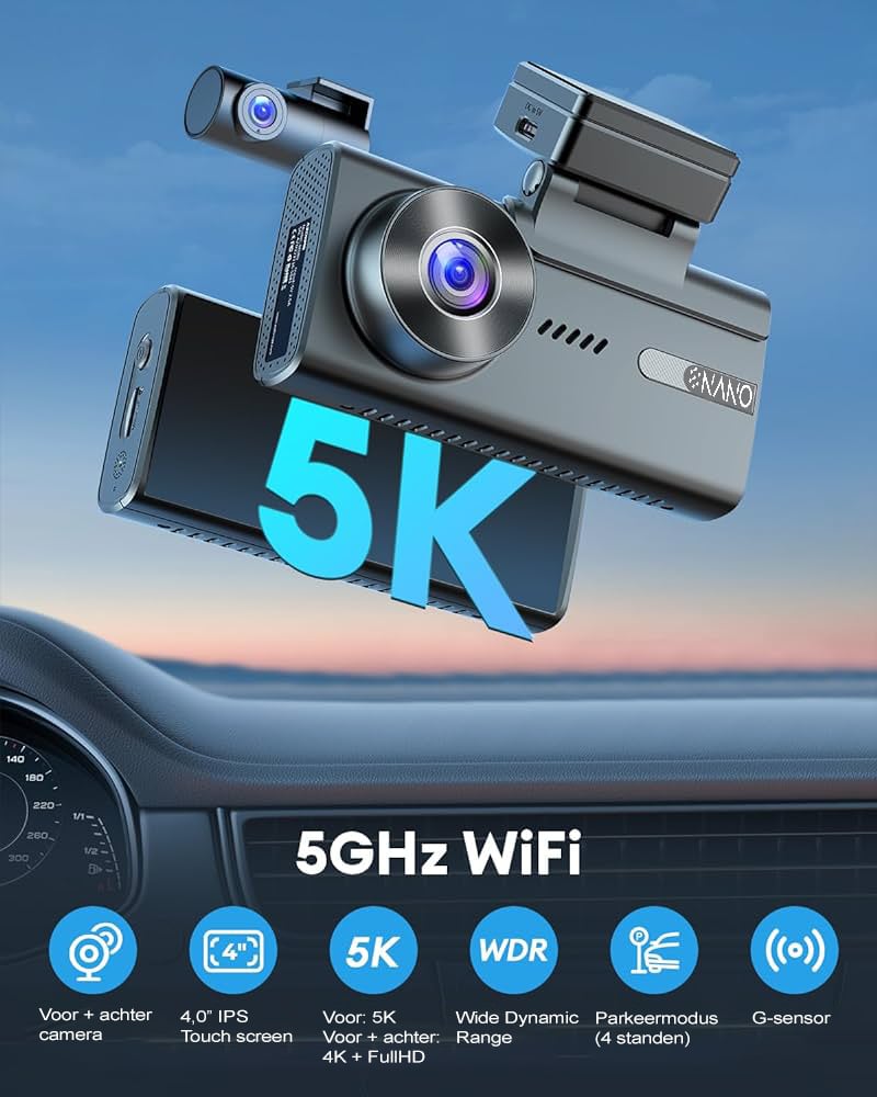 Nanocam M93 Pro 5K Touch Wifi GPS 64gb dashcam